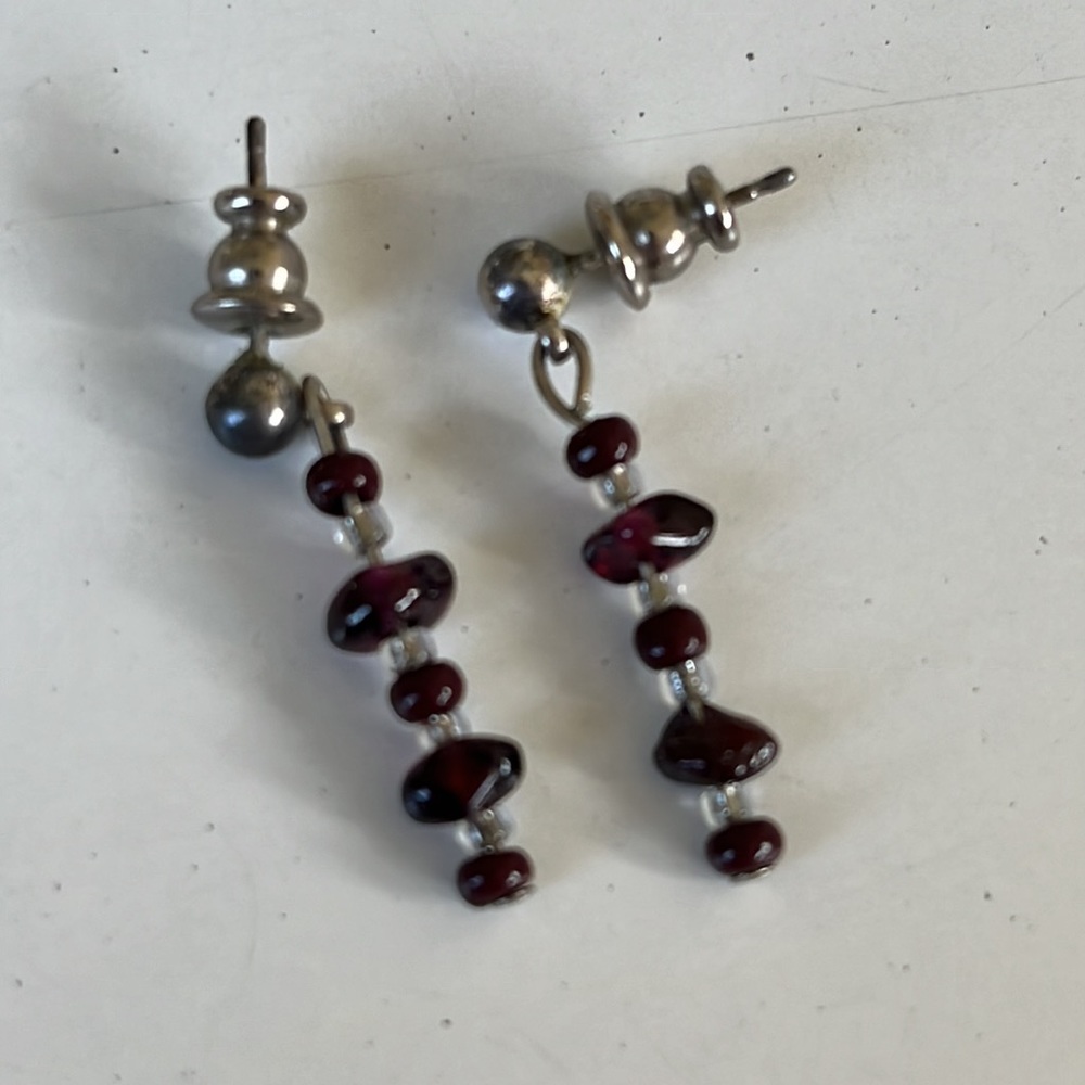 Multi-stone garnet  drop earrings